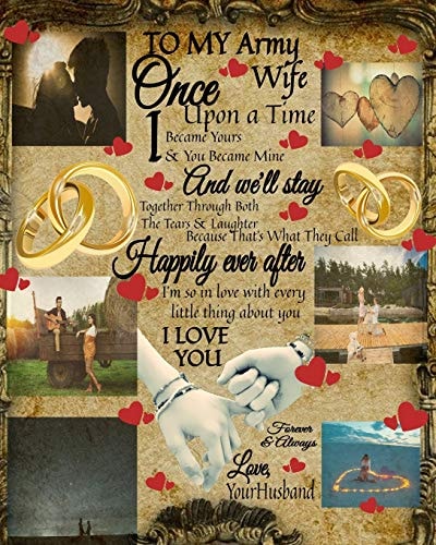 To My Army Wife Once Upon A Time I Became Yours & You Became Mine And We'll Stay Together Through Both The Tears & Laughter 14th Anniversary Gifts For Her - Blank Paperback Composition Book To Write In What You Love To Do - Couple Portrait