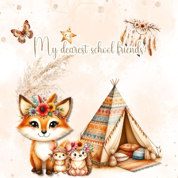 My Favorite School Friends - Boho Forest Animals: An Interactive Memory Book for Unforgettable School Years