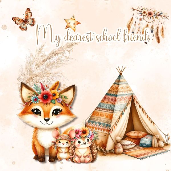 My Favorite School Friends - Boho Forest Animals: An Interactive Memory Book for Unforgettable School Years