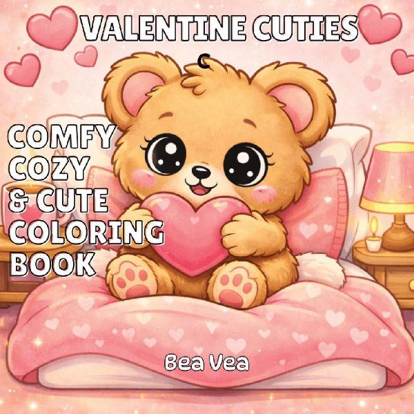 Valentine Cuties: A Comfy, Cozy & Cute Valentines Day Coloring Book for Adults and Teens Featuring Easy, Bold, Simple, Big Designs, Cozy Corners, Sweet Treats, Lovable Creatures & Calm Moments