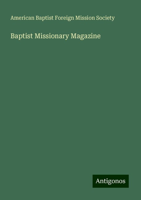 Baptist Missionary Magazine