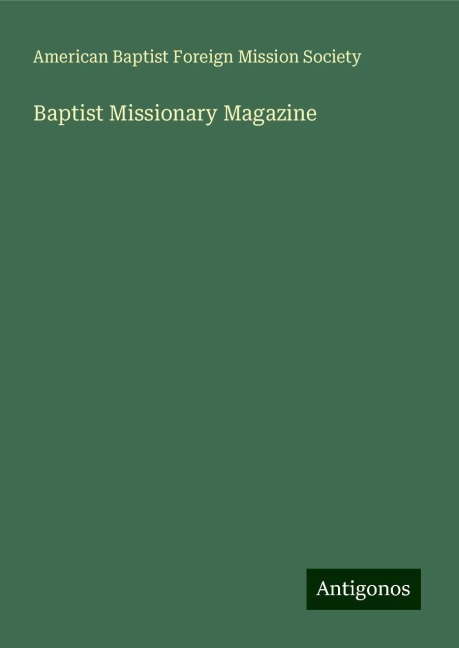 Baptist Missionary Magazine