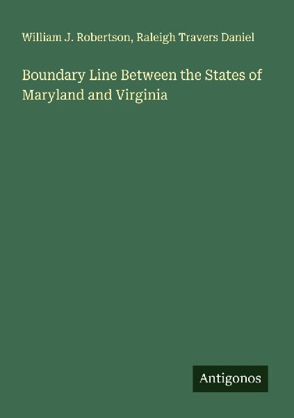 Boundary Line Between the States of Maryland and Virginia