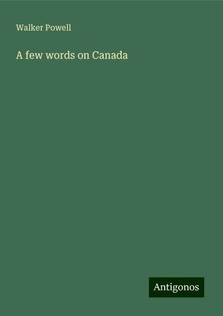 A few words on Canada