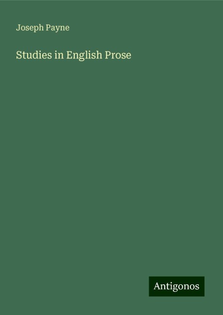 Studies in English Prose