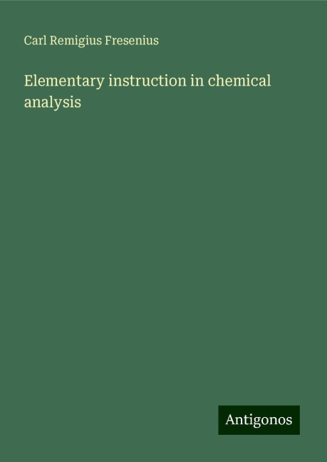 Elementary instruction in chemical analysis