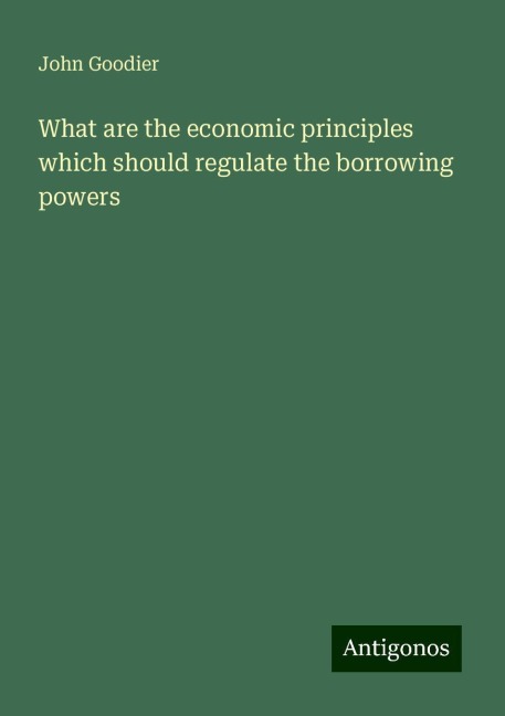 What are the economic principles which should regulate the borrowing powers