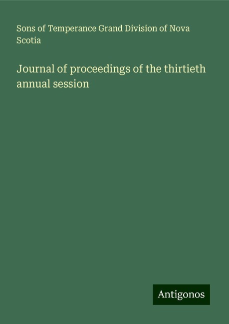 Journal of proceedings of the thirtieth annual session