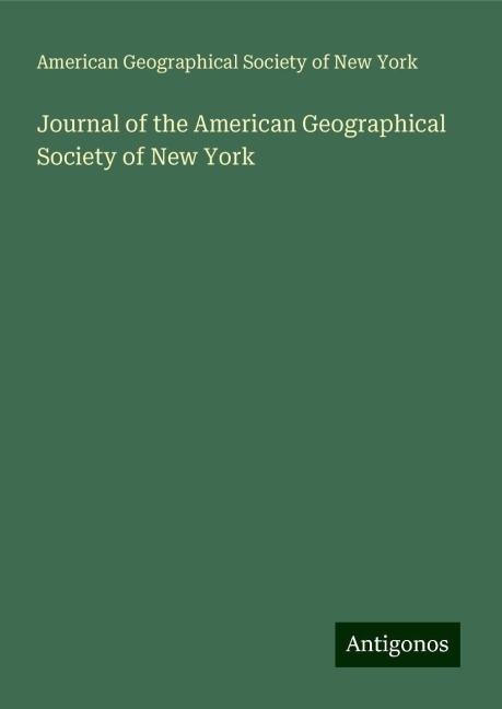 Journal of the American Geographical Society of New York