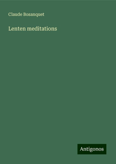 Lenten meditations