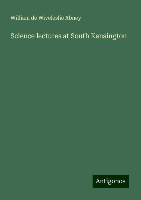Science lectures at South Kensington