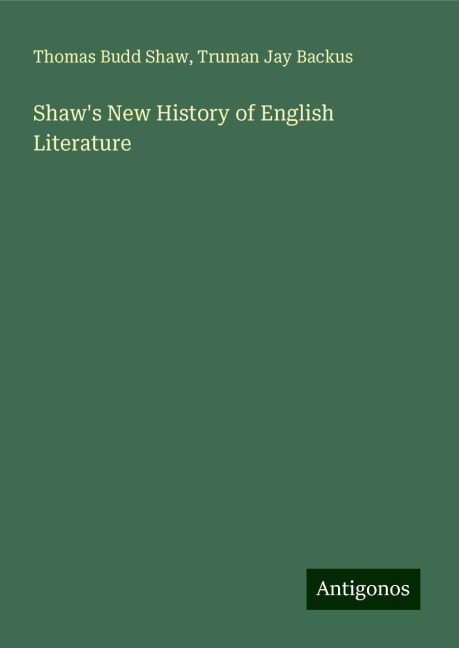 Shaws New History of English Literature