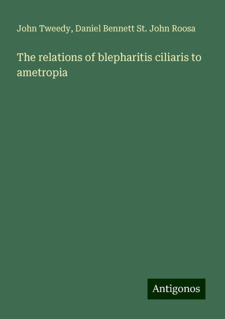 The relations of blepharitis ciliaris to ametropia