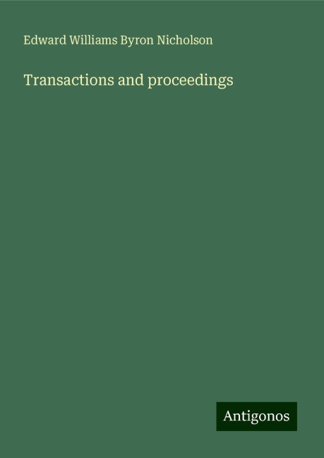 Transactions and proceedings