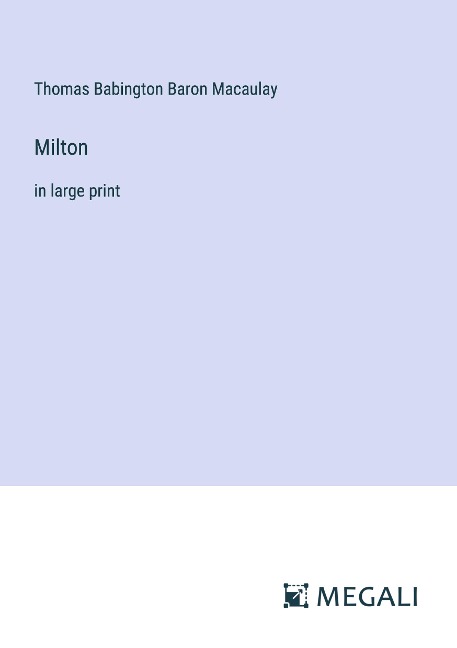 Milton: in large print