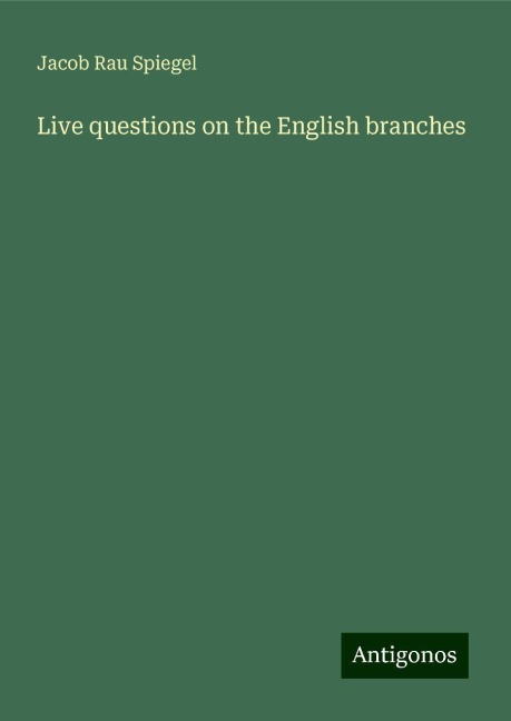 Live questions on the English branches
