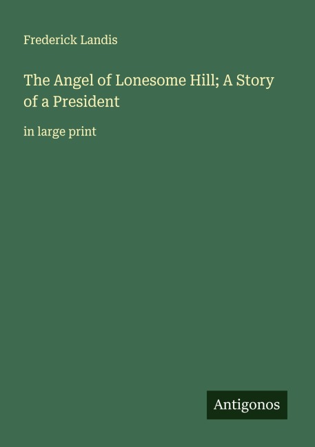 The Angel of Lonesome Hill; A Story of a President: in large print