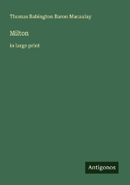 Milton: in large print