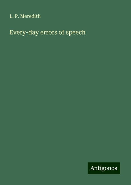 Every-day errors of speech