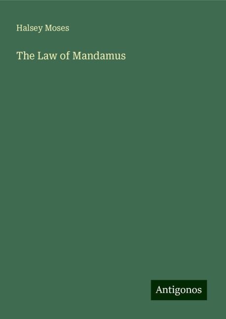 The Law of Mandamus