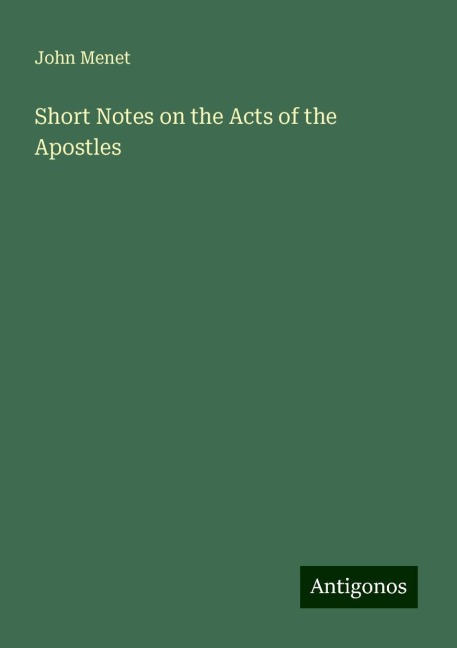 Short Notes on the Acts of the Apostles
