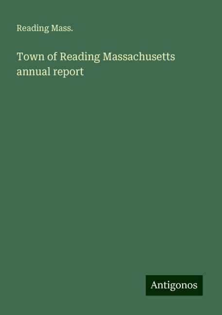 Town of Reading Massachusetts annual report