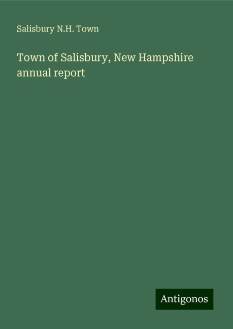 Town of Salisbury, New Hampshire annual report