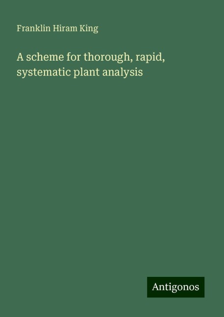 A scheme for thorough, rapid, systematic plant analysis