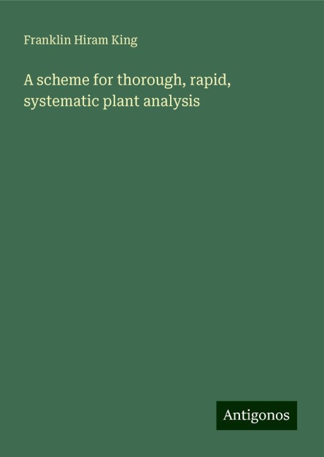 A scheme for thorough, rapid, systematic plant analysis