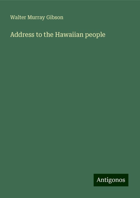 Address to the Hawaiian people