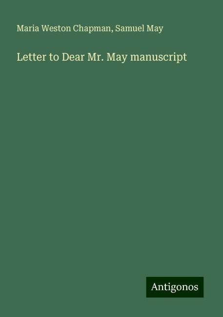 Letter to Dear Mr. May manuscript