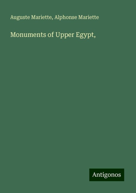 Monuments of Upper Egypt,