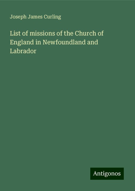 List of missions of the Church of England in Newfoundland and Labrador