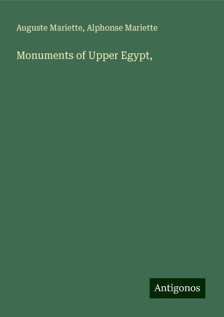 Monuments of Upper Egypt,