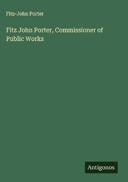 Fitz John Porter, Commissioner of Public Works