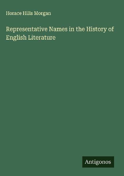 Representative Names in the History of English Literature