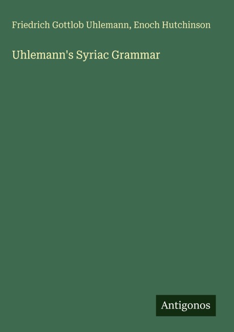 Uhlemanns Syriac Grammar
