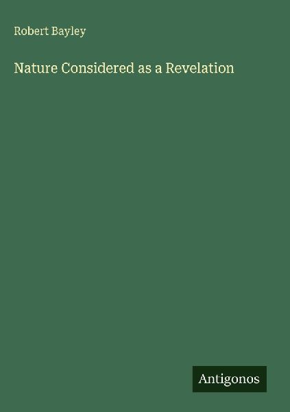 Nature Considered as a Revelation