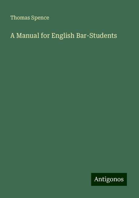 A Manual for English Bar-Students