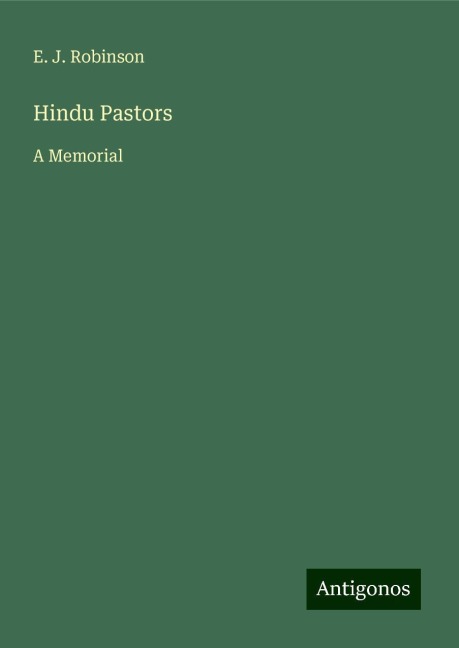 Hindu Pastors: A Memorial