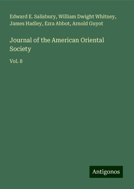 Journal of the American Oriental Society: Vol. 8
