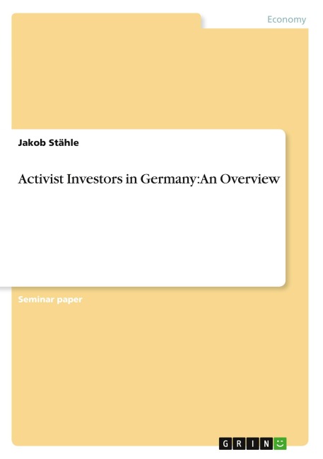 Activist Investors in Germany: An Overview