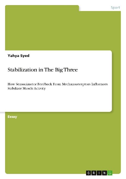 Stabilization in The Big Three: How Sensorimotor Feedback From Mechanoreceptors Influences Stabilizer Muscle Activity