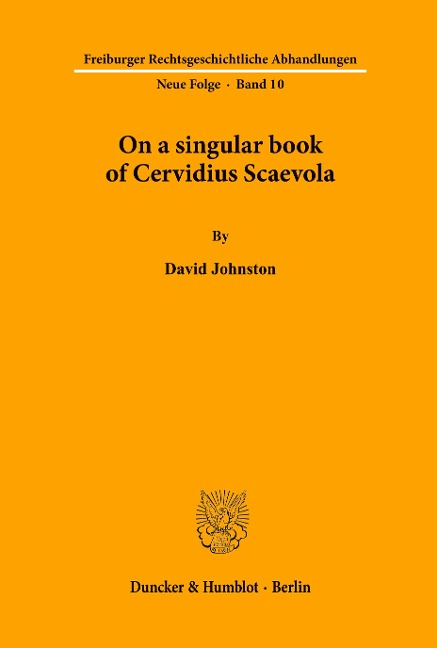 On a singular book of Cervidius Scaevola.