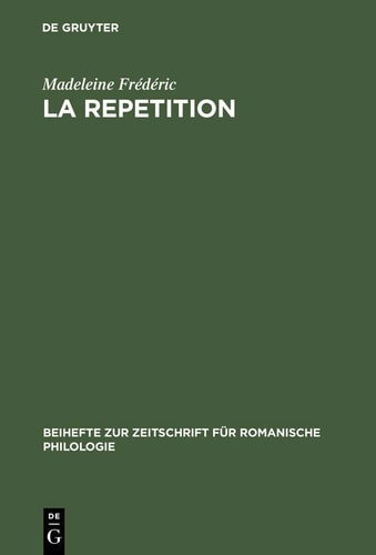 Beihefte Zur Zeitschrift Für Romanische Philologie