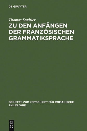 Beihefte Zur Zeitschrift Für Romanische Philologie