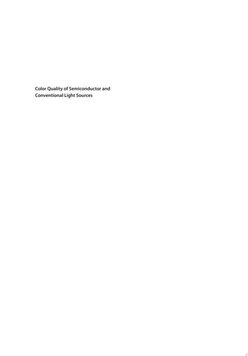 Color Quality of Semiconductor and Conventional Light Sources
