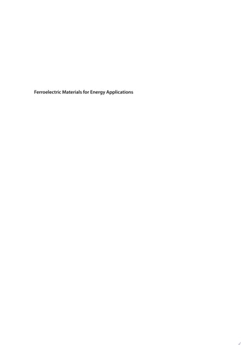 Ferroelectric Materials for Energy Applications