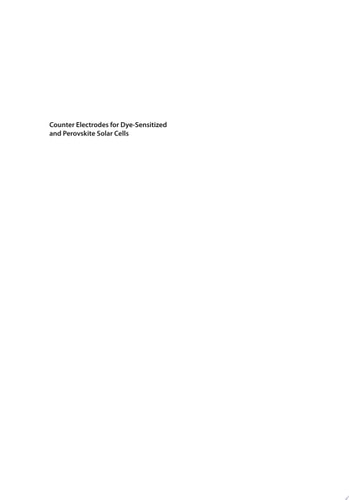 Counter Electrodes for Dye-Sensitized and Perovskite Solar Cells (2 Vols.)