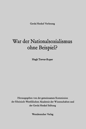 War der Nationalsozialismus ohne Beispiel?